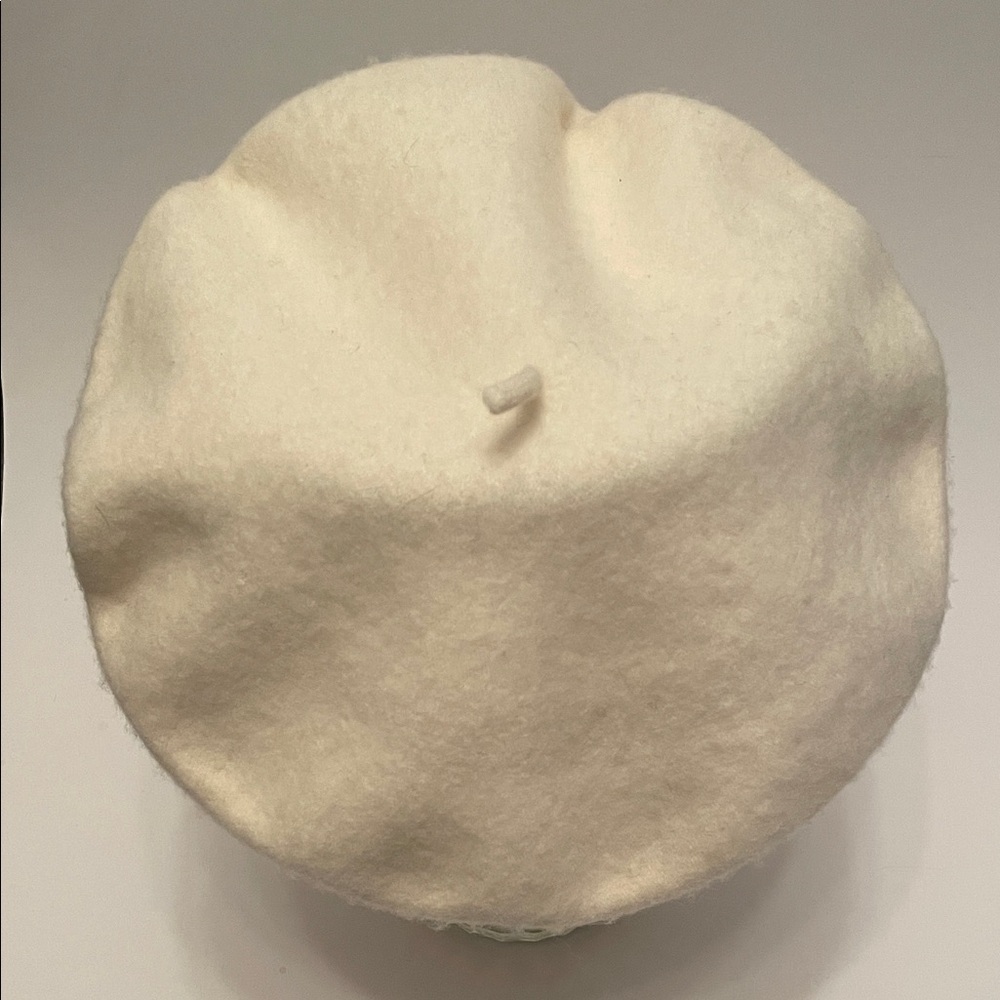 100% WOOL PARKHURST Cream Beret Classic Elegant French Avant Garde Classy Preppy - Picture 2 of 5